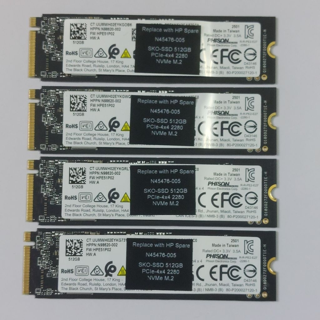 SSD M.2 NVME 2280 512 GB PHISON GEN4 Sentinel 100% ( Copotan Laptop HP )