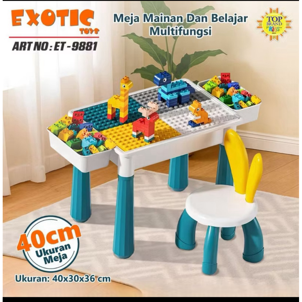 Multifuntional table meja lego dan kursi exotic ET 9881