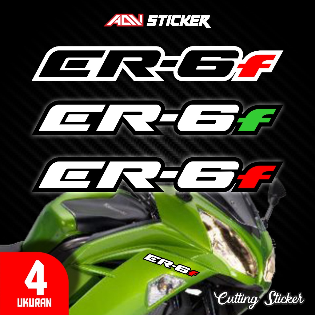 Sticker Cutting Logo KAWASAKI ER-6F | Cutting Sticker Motor Premium | 4 Ukuran | 10 Warna #32
