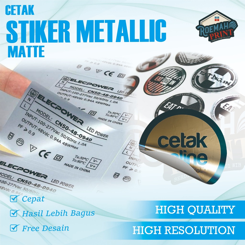 

Cetak Stiker Label Metallic A3+ & KISS CUT (Bisa Ukuran Kecil)