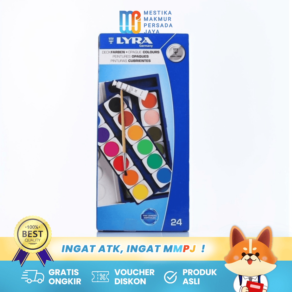 

Lyra Cat Air Watercolor 12/24 Warna + Kuas & Opaque White – Cat Lukis Berkualitas Tinggi