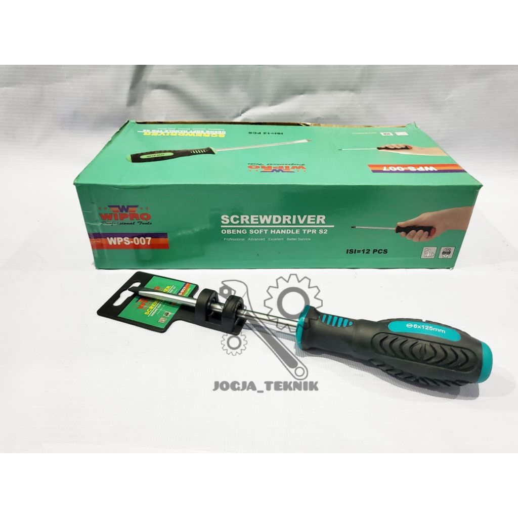 Wipro Obeng Soft Handle Karet Plus Minus 6 × 125MM WPS 007-0506 / Obeng Handle Karet Wipro