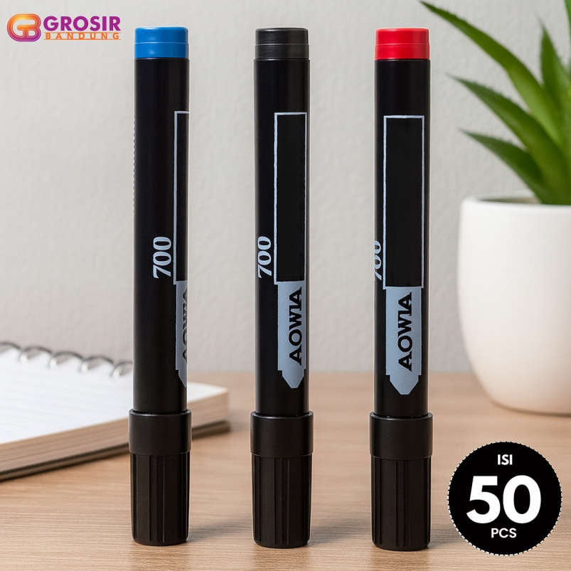 

[ISI 50] Spidol Permanent Marker Permanen Tahan Air Cepat Kering Tinta Minyak Hitam Biru Merah Tidak Pudar