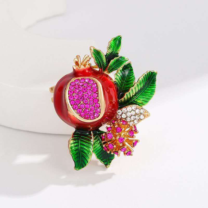 Bros Buah Delima Kristal Mewah – Aksesoris Hijab & Fashion Elegan