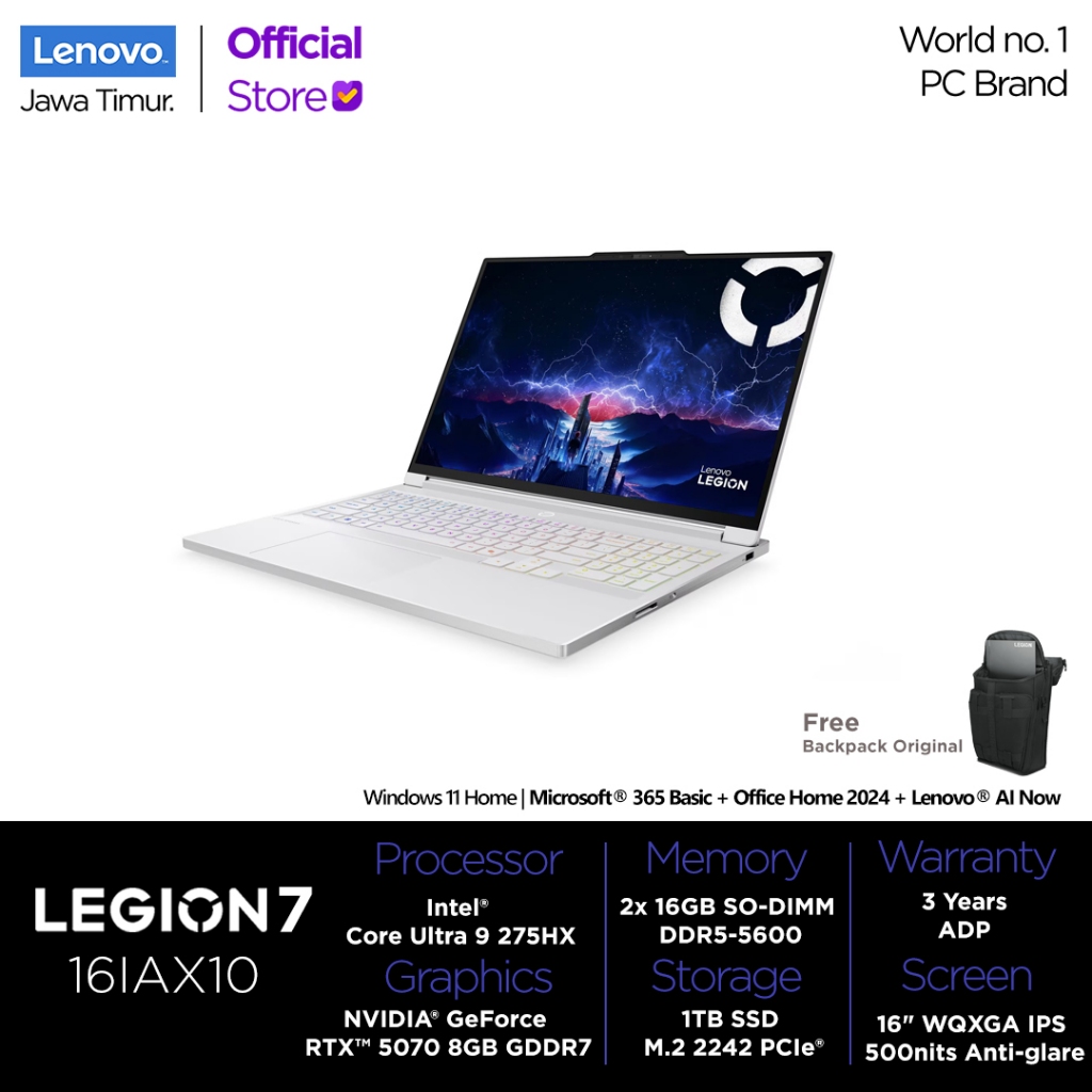 Lenovo Legion 7 4EID Core Ultra 9 275HX 32GB 512GB RTX 5070 8GB Boost Clock 2347MHz