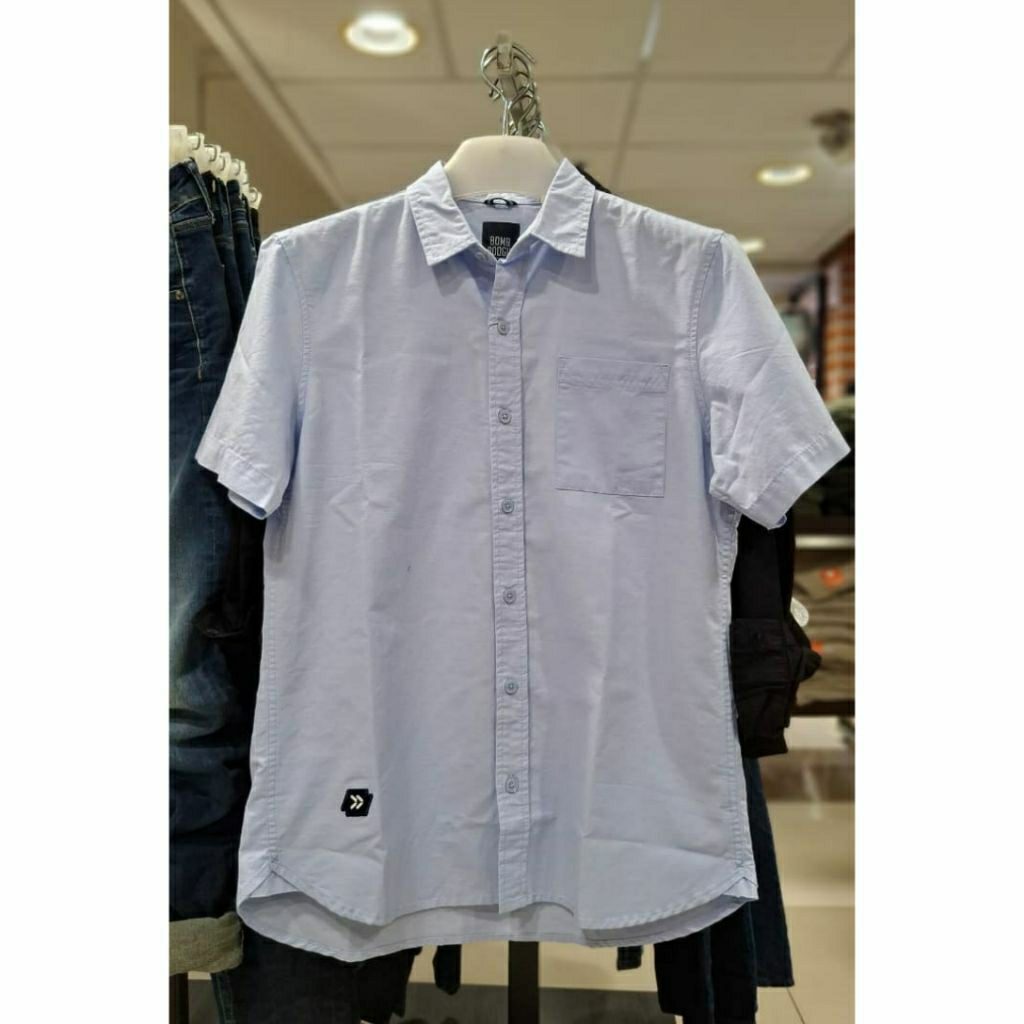 BOMBBOOGIE Kemeja Pria Lengan Pendek Bombboogie Original