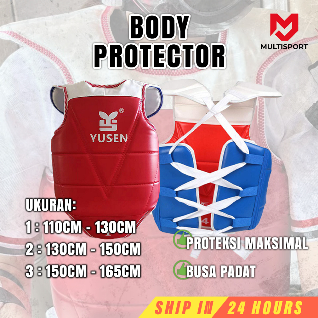 Pelindung Badan Taekwondo – Protector Body Guard untuk Anak & Dewasa | Alat Latihan Bela Diri, Nyama