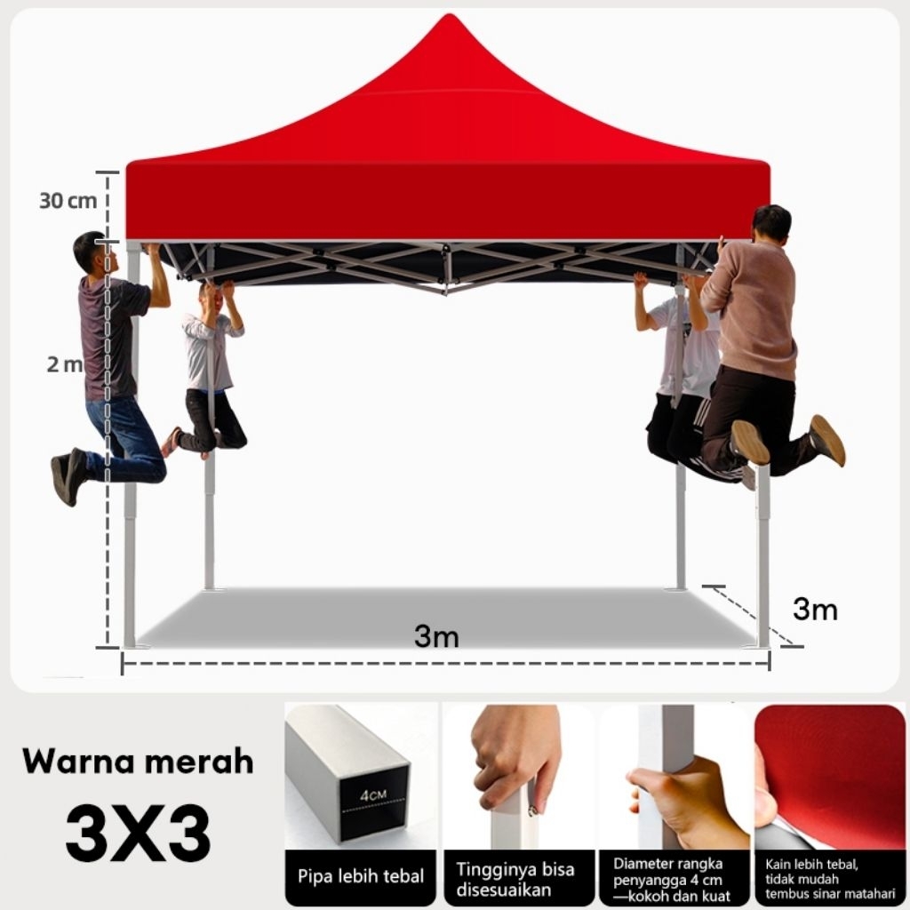 Tenda lipat 2x3 cm/ 3x3cmTenda Lipat Jualan Tenda Bazar 1200D Outdoor/Tenda Bazar