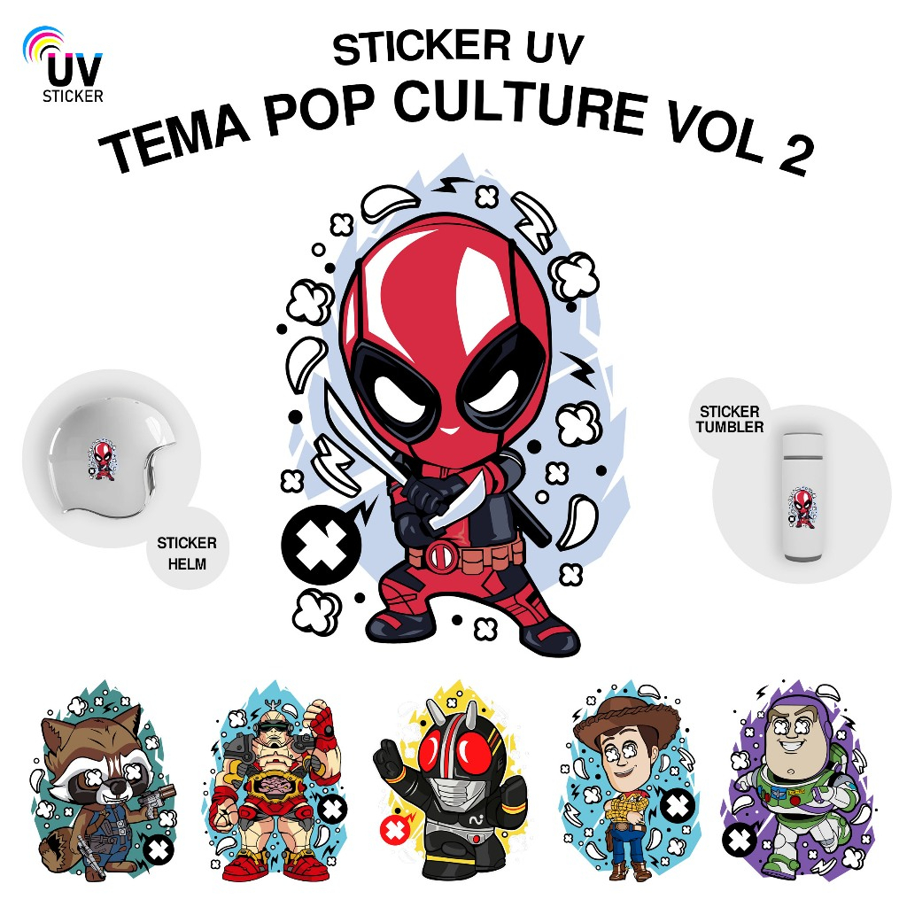 

STIKER UV - TEMA POP CULTURE VOL 2 | STICKER UV, STICKER MOTOR, STICKER MOBIL, STICKER HELM, STICKER TUMBLER, STICKER 3D, STICKER UV DTF BY UVSticker