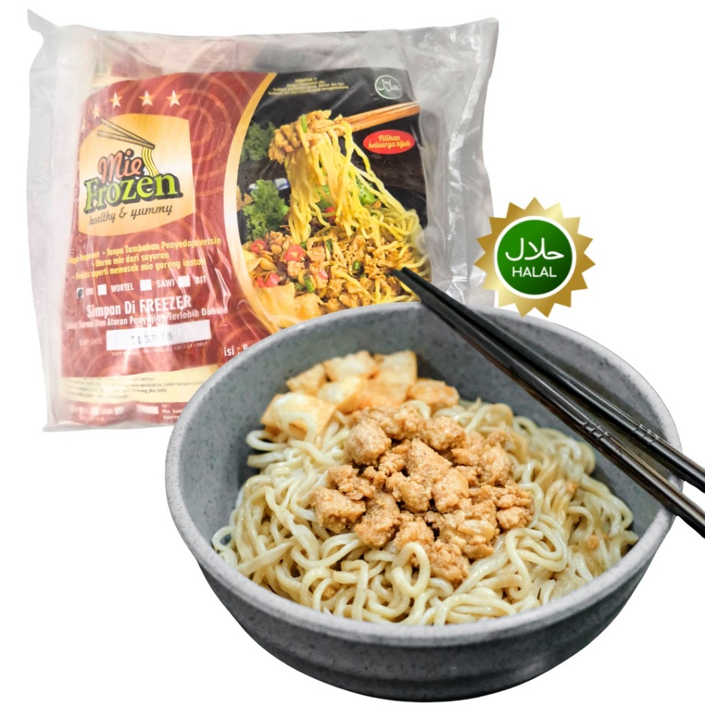 

MieFrozen Mie dengan Ayam, Krupuk Pangsit dan Bumbu 1 bag isi 5 Porsi