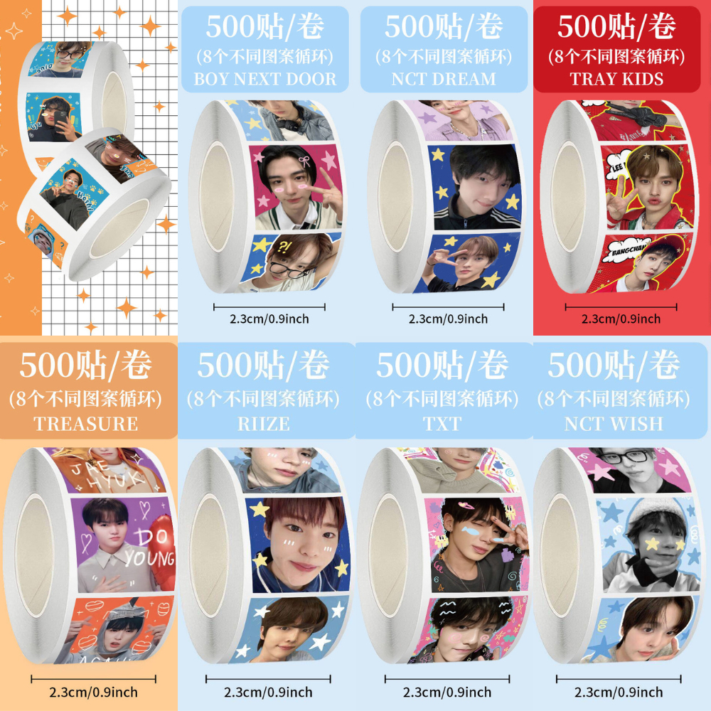 500 LEMBAR KERTAS STICKER ROLL KPOP freebies korea enhypen cortis bts aespa