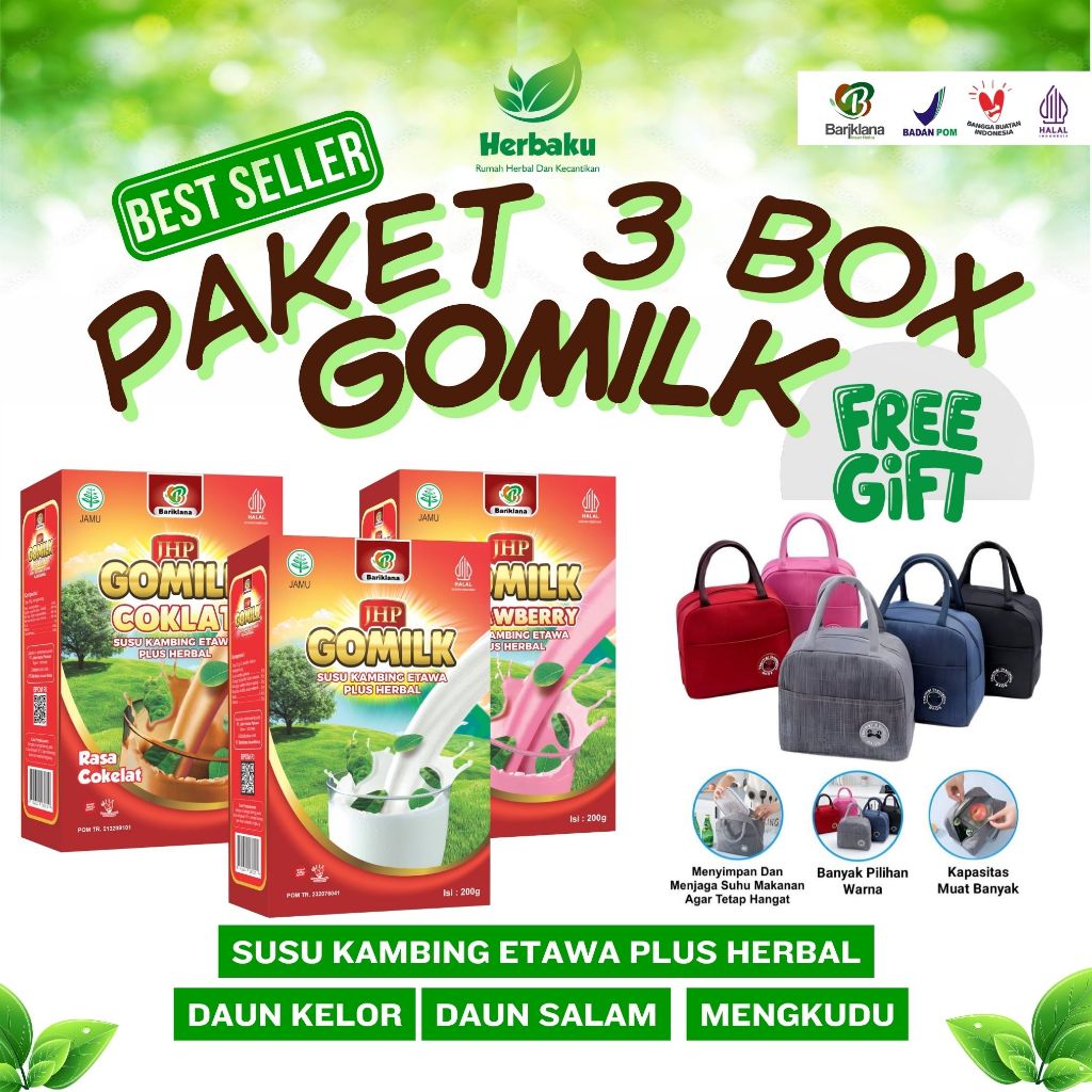 

Paket 3 Box GOMILK Susu Kambing Etawa Plus Herbal Aman untuk Lambung, Maag, Gerd, Nutrisi Anak Sehat