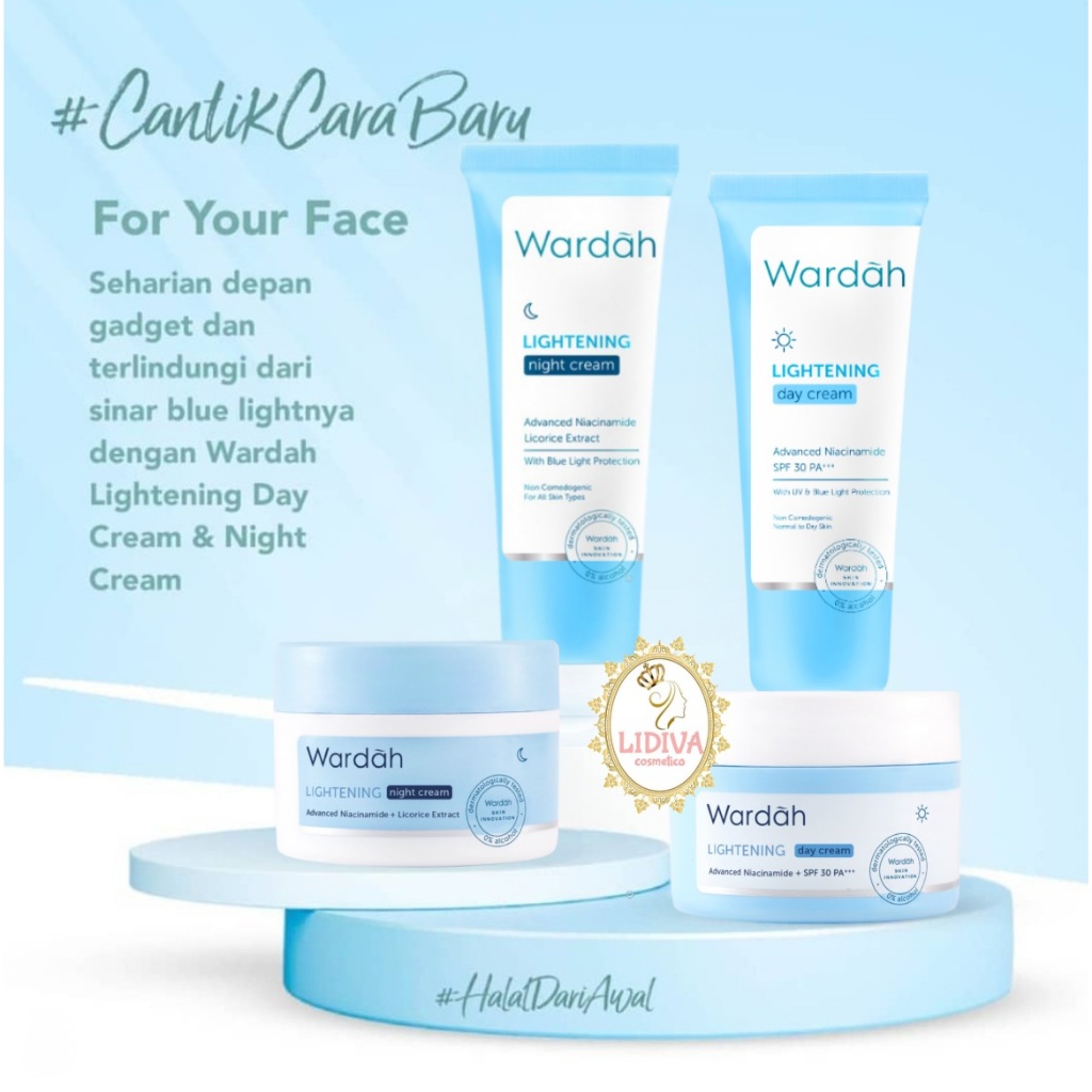 Wardah Lightening Day Cream - Wardah Lightening Night Cream - Lightening Day & Night Cream Tube/Pot