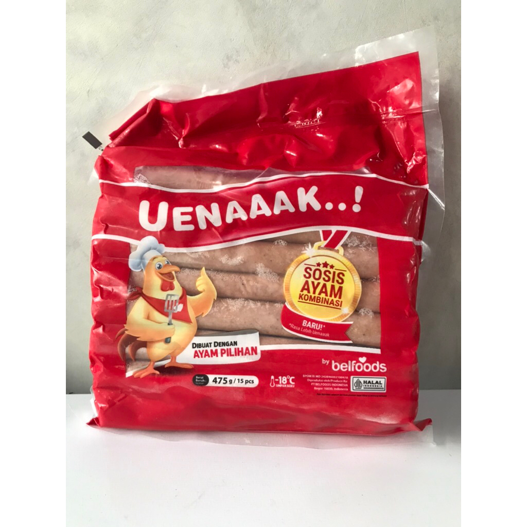 

Belfoods Uenaaak Sosis Ayam 475 gr Isi 15 pcs