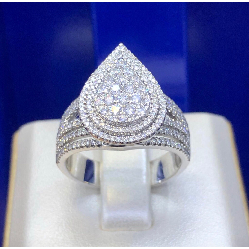 Cincin Berlian Pear (72) CD258, Size 17.5, D:1,21 crt, Emas 8,7 gr/Kadar 75%