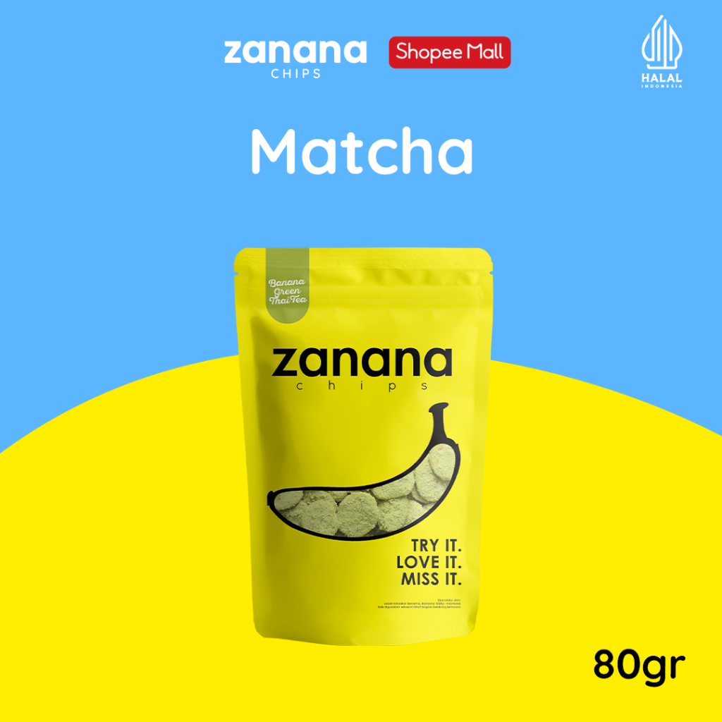 

Zanana Chips Green Thai Tea | Keripik Pisang Bumbu Tebal dan Renyah