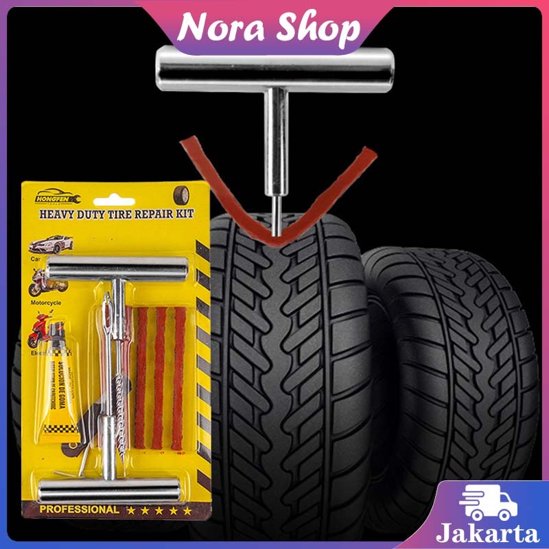 Paket Tambal Ban Tubles / Alat Tambal Ban Tubles Gagang Besi / Alat Tambal Ban Tubles Mobil