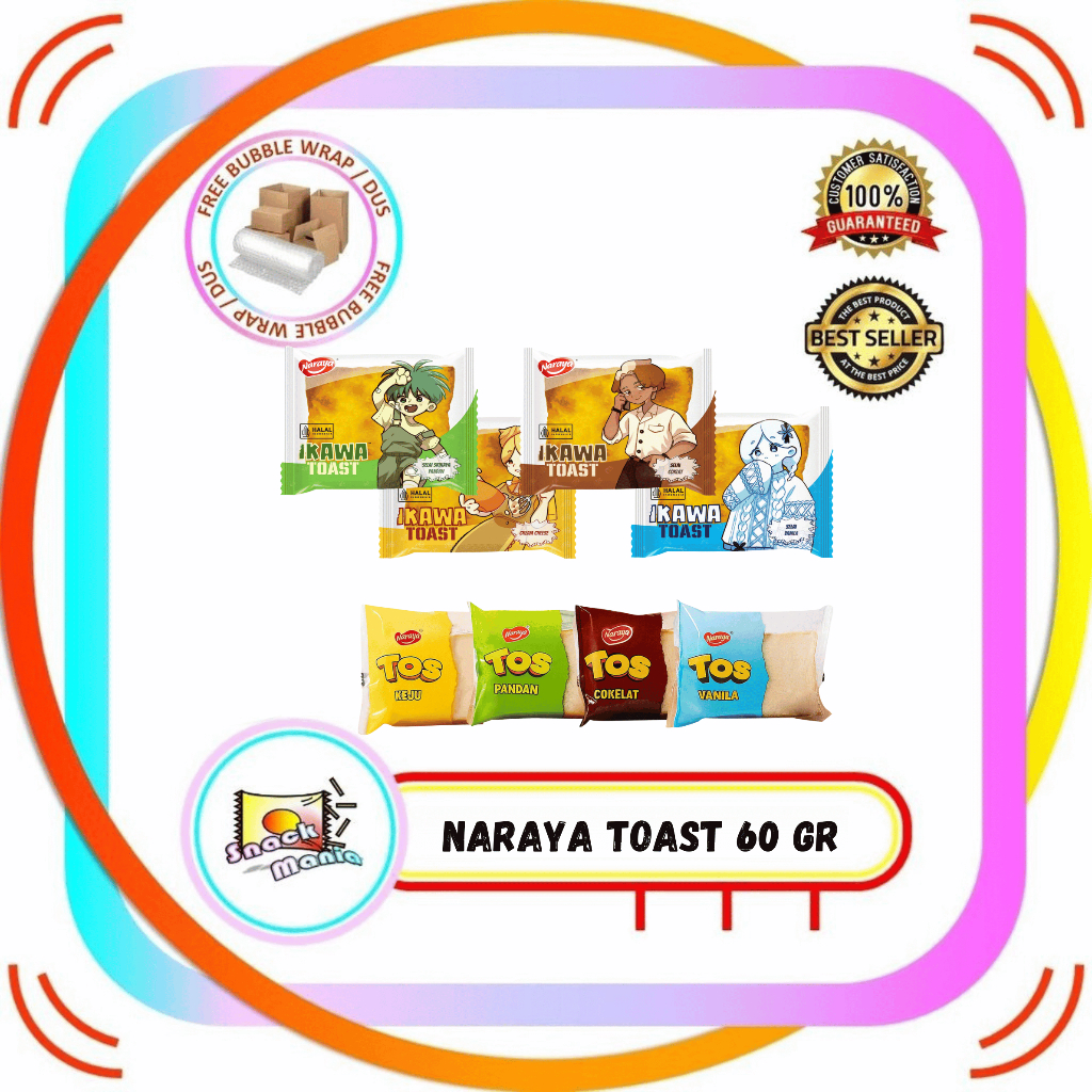 

Naraya Ikawa Roti Toast Selai Chocolate | Vanilla | Cheese | Srikaya ~ 60 gr