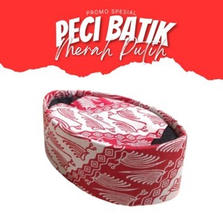 Peci Songkok Batik Merah Putih Pria Anak Dewasa