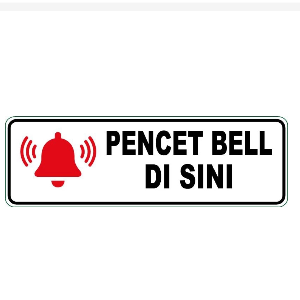 

STIKER PENCET BELL DISINI 5x15 cm BAHAN VYNIL ANTI AIR FW