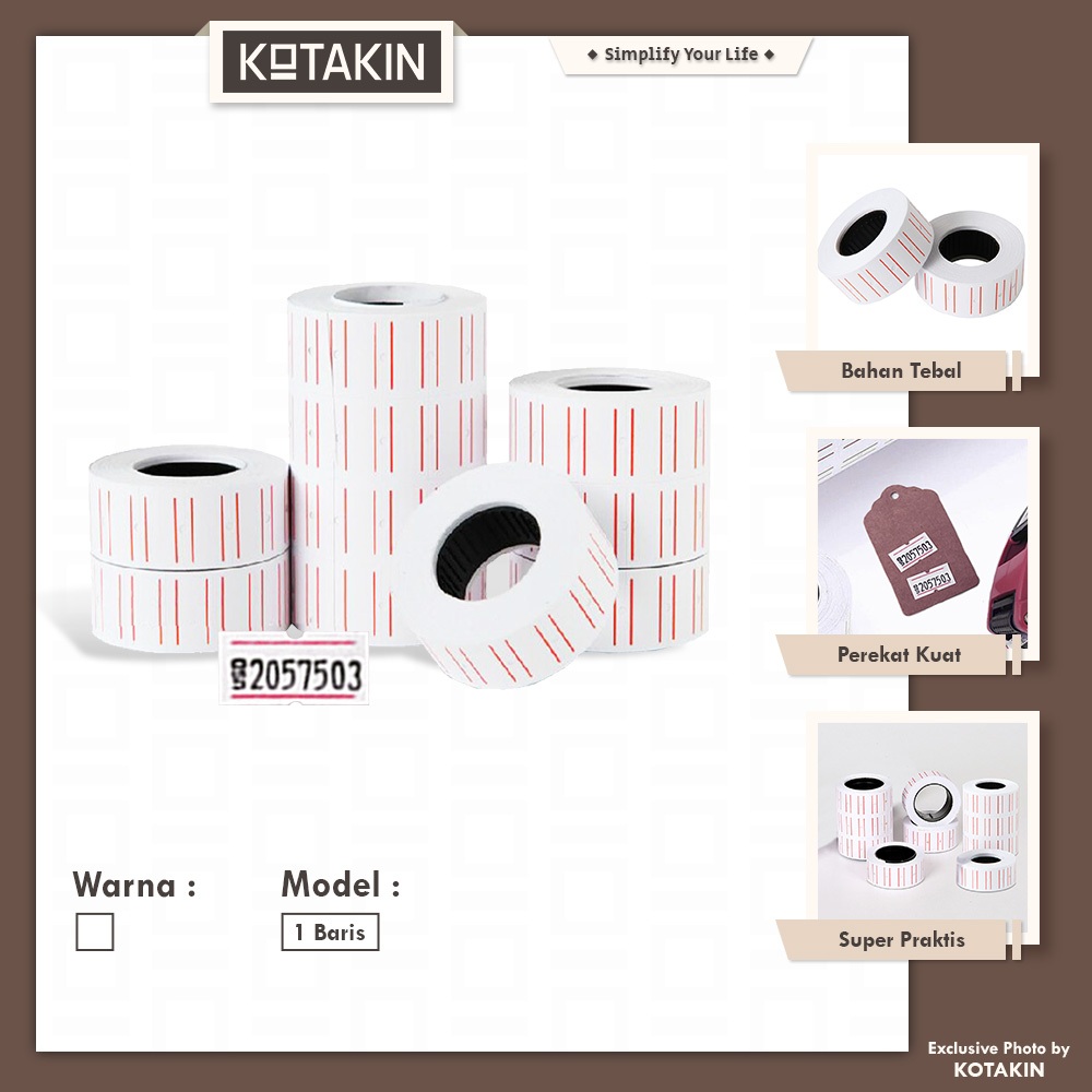 

KOTAKIN Isi Label Harga Isi Ulang Alat Price Labeller Refill Tempelan Kertas Sticker Harga Barang