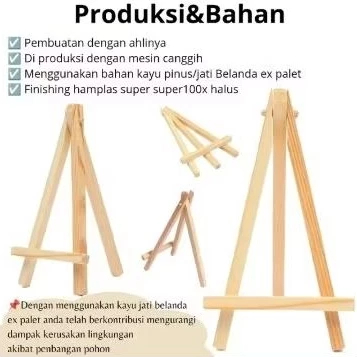 

Mini Easel Stand Tripod Kayu 10-50cm Holder Mini Wooden Easel Sandaran Hp Kanvas Lukis Stand Foto