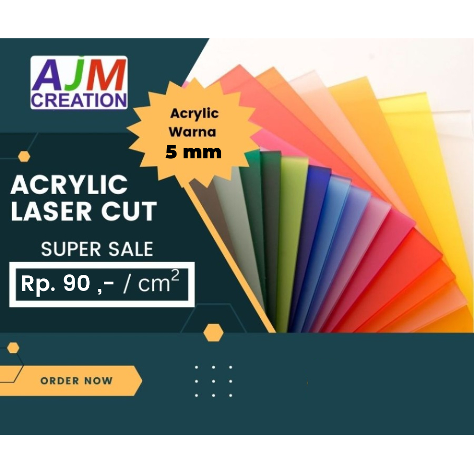 Akrilik Lembaran 5mm Warna Potongan Laser Custom MURAH & TERBAIK