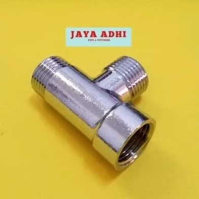 Tee Drat Luar Dalam 1/2" - 0,5 in T Bidet Kloset WC Brass Chrome