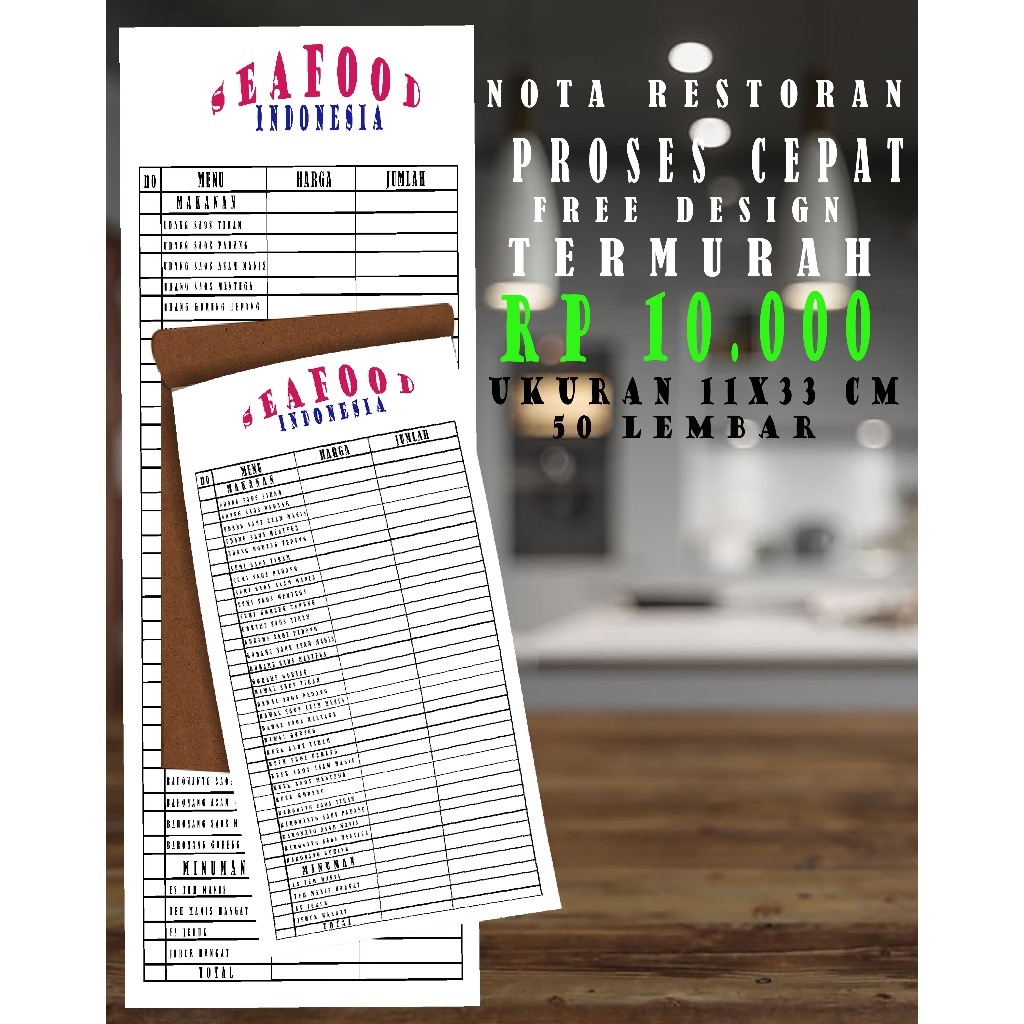 

NOTA PECEL LELE SEAFOOD DAN RESTAURANT