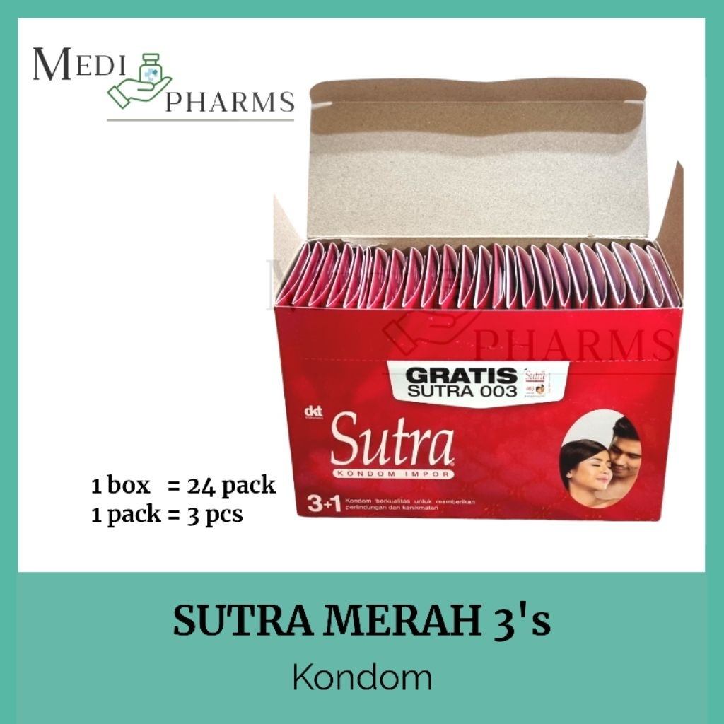 PRIVASI 100% AMAN Sutra Merah Kondom isi 3+1 (box besar) exp Jul 27