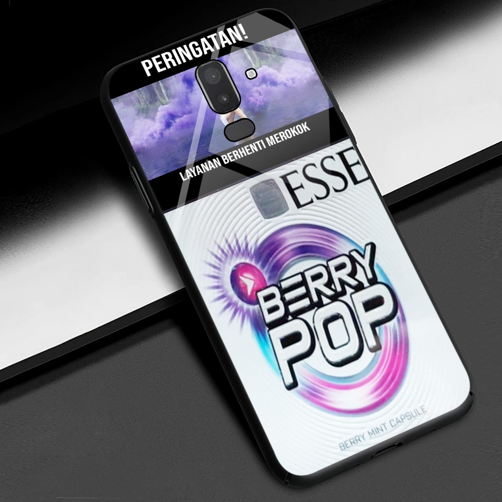 QUA CASE - Case SAMSUNG J8 2018/A6 PLUS Fashion rokok mix Fashion Case Flwr glasscase fuze kaca Hp C