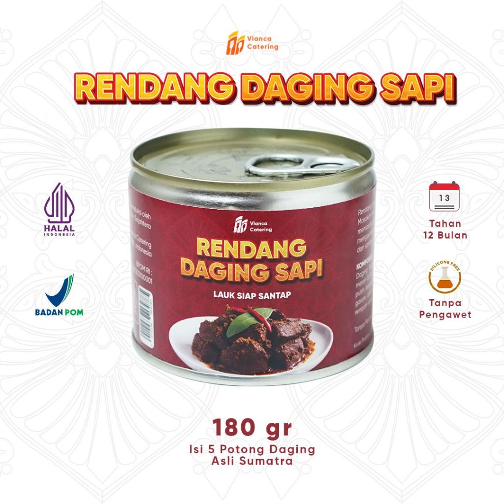 

Rendang Daging Sapi Kemasan Kaleng Isi 5 Potong Asli Sumatra