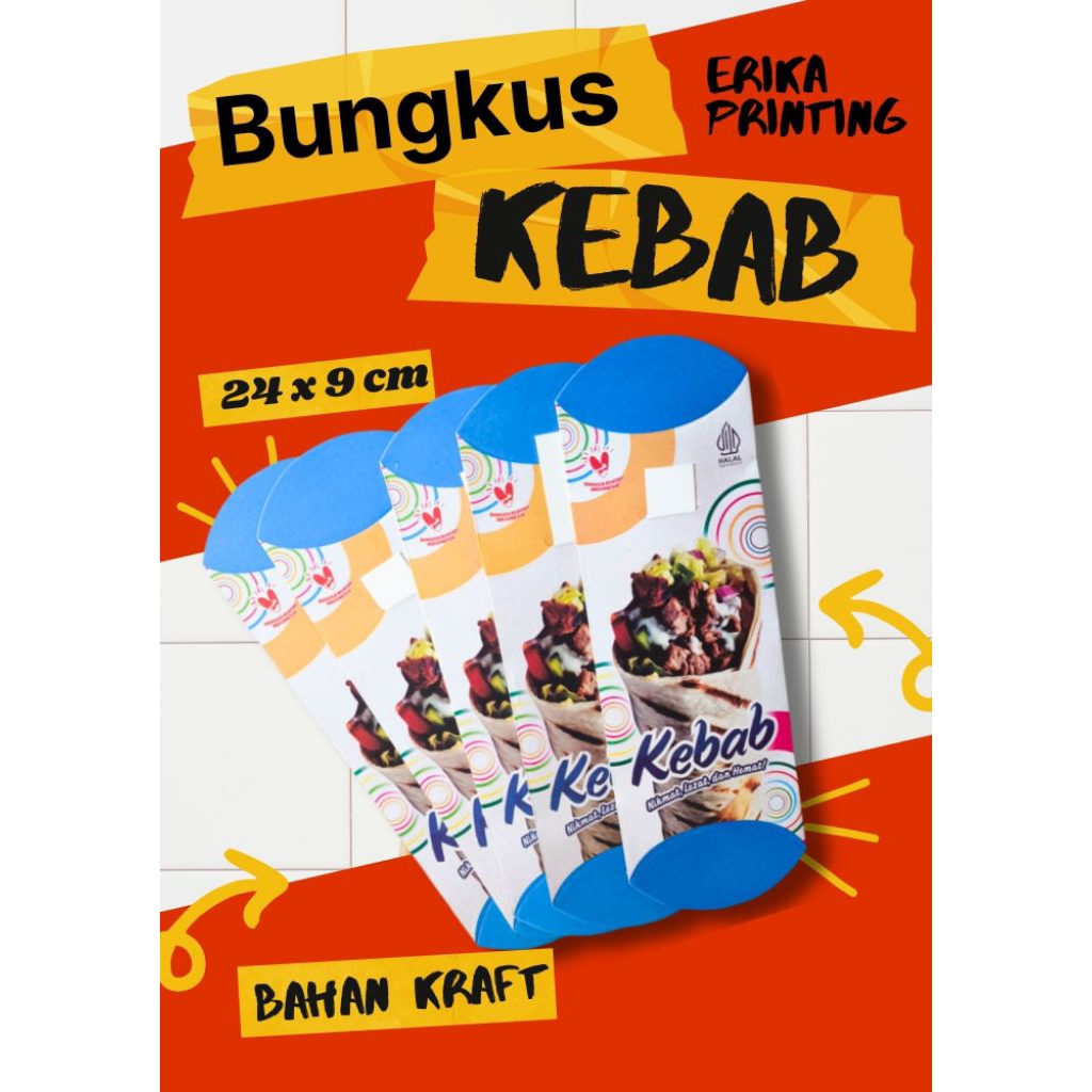 

Promo Bungkus Kebab, Kemasan Kebab, Dus Kebab tarikan isi 100 pcs ukuran 24 x 9 cm bahan duplex tebal