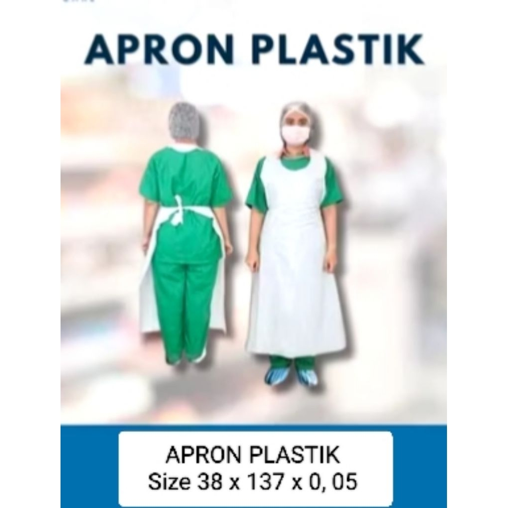 Apron plastik celemek medis ,dapur sekali pakai tanpa lengan [box isi 5 pcs]