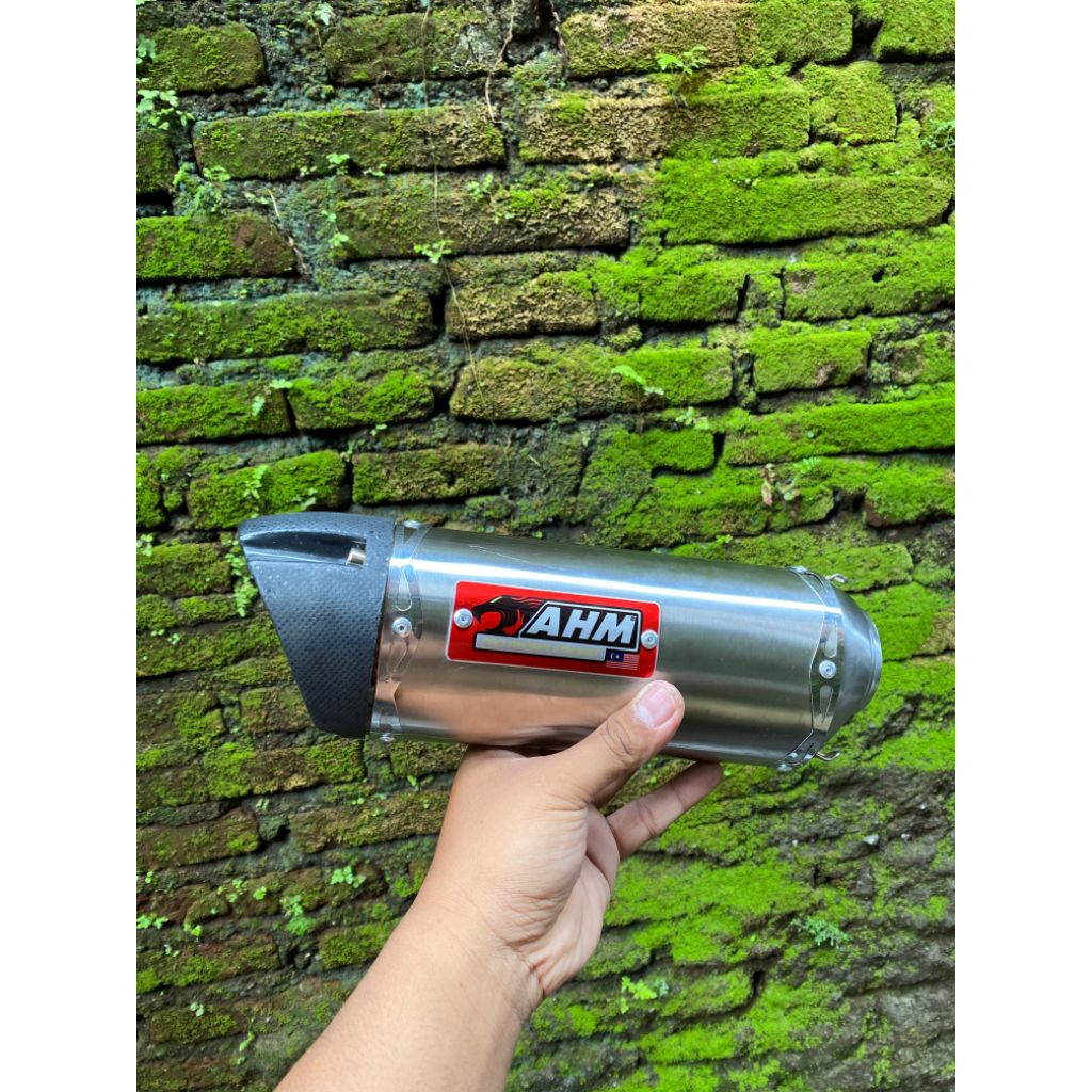knalpot racing AHM MALAYSIA silincer saja inlet 50mm, untuk all motor 4tak & matic, balap atau haria