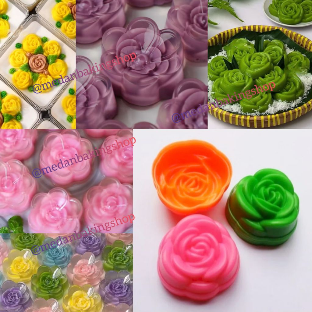 12pcs Cetakan Plastik Puding Mawar Kristal/Cetakan Crystal Pudding/Agar-agar Puding Mawar Kaca/Cetak