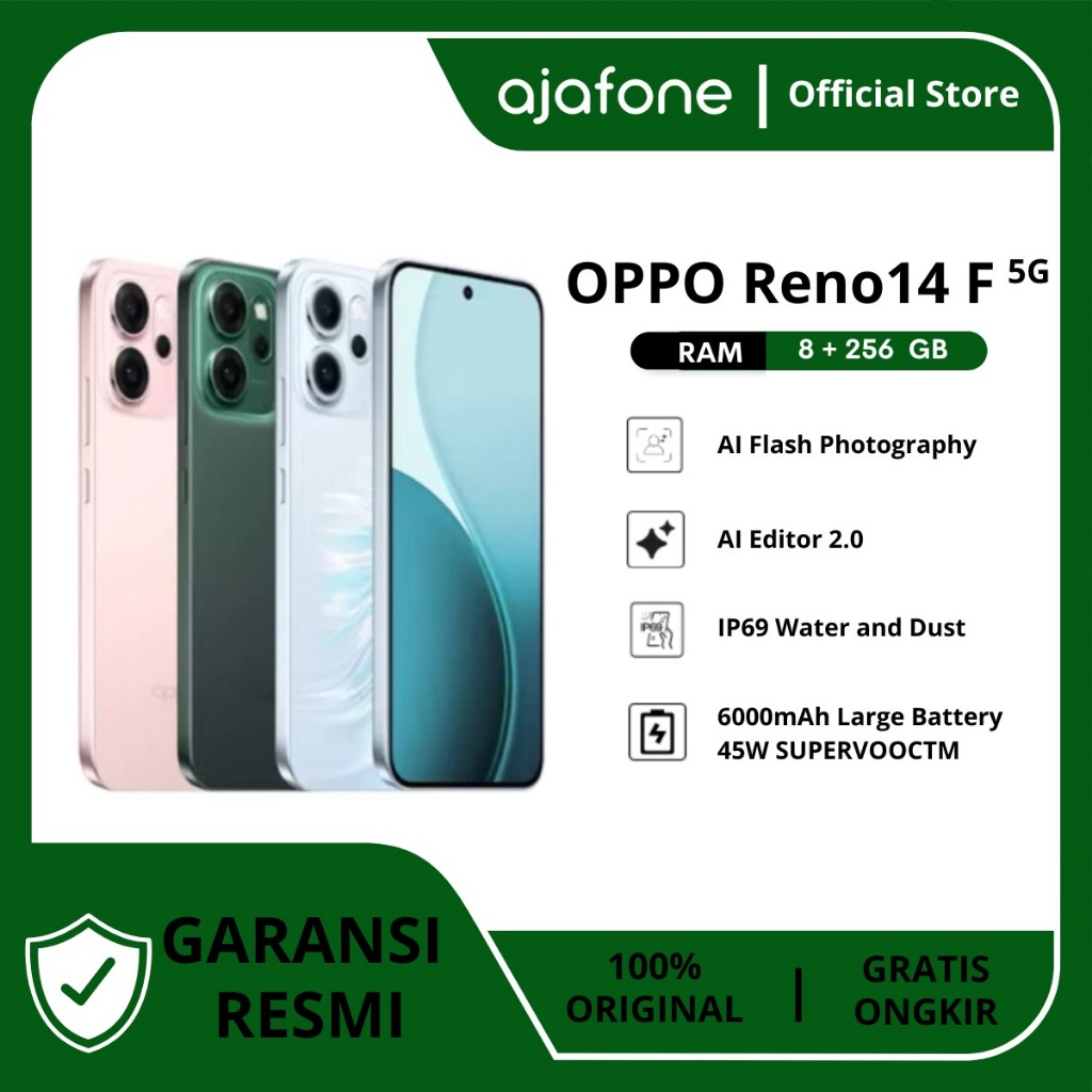 OPPO RENO 14F 5G RAM 8/256GB | 12/256GB ORIGINAL GARANSI RESMI
