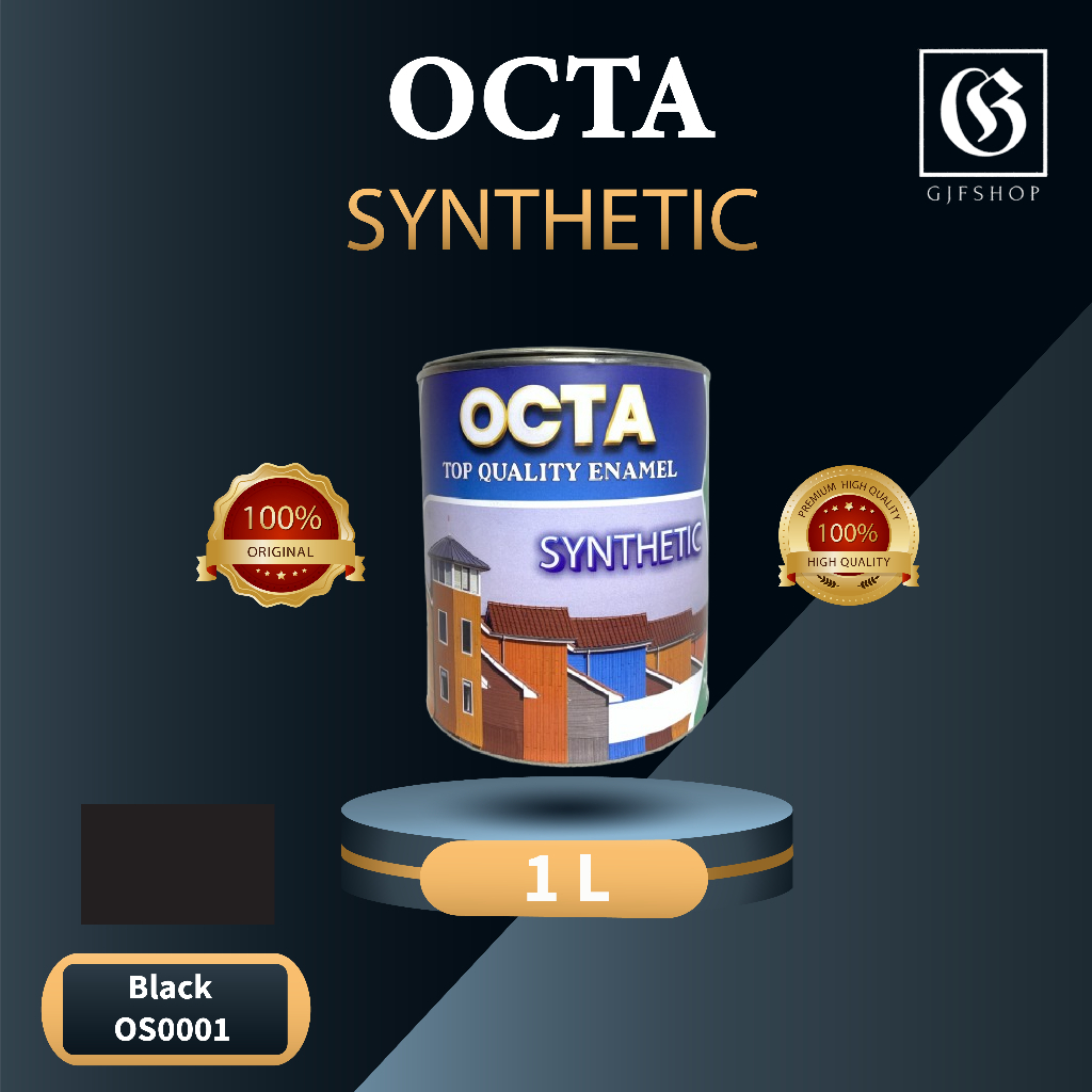 

Cat Minyak Synthetic Kayu Dan Besi OCTA Black 1kg