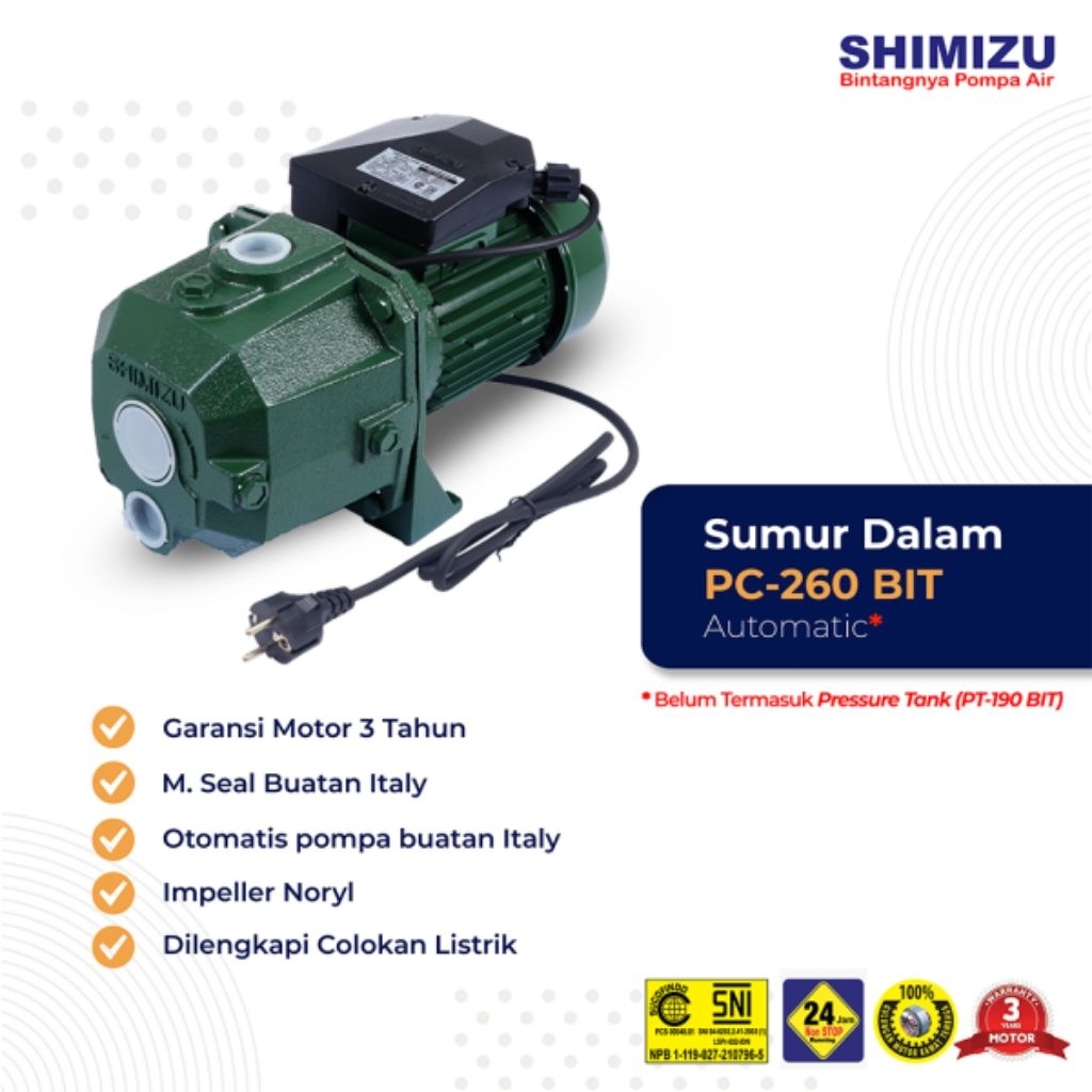 Pompa Air Shimizu PC - 260 BIT Sumur Dalam