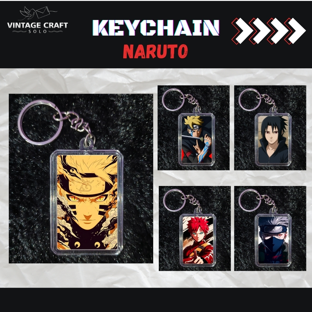 Gantungan Kunci Akrilik Anime Naruto / Gantungan Kunci Keren Naruto, Sasuke, Kakashi, Itachi