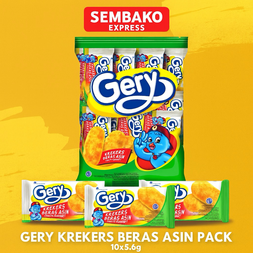 

Gery Kreker Beras Asin 10 x 5.6g – Cemilan Gurih Praktis