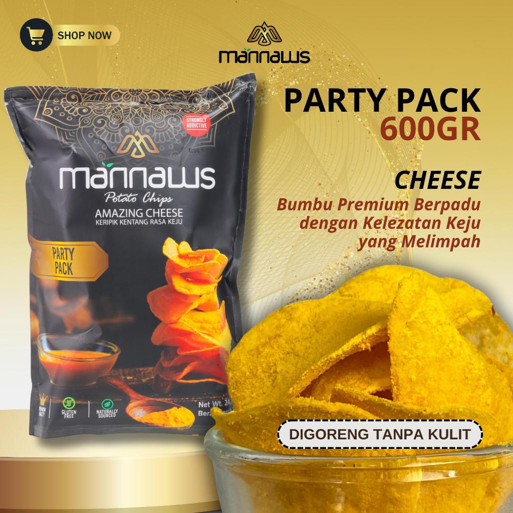 

Mannaws Potato Chips Snack Keripik Kentang Kemasan Party Pack 600gr