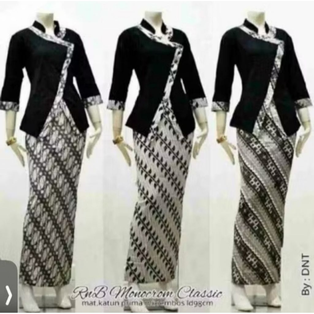 Set Kebaya Pramugari RnB Monochrome Classic Motif Batik
