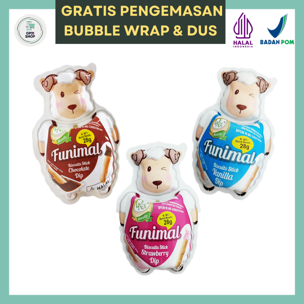 

Denex Funimal Stick Dip 28gr - Biskuit Snack Cemilan Lucu Murah Enak
