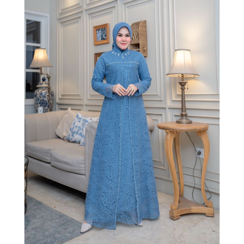 Gamis Brukat Premium/Gamis Kondangan/Gamis Pesta/Gamis Kekinian/Gamis Remaja