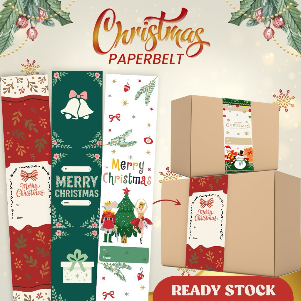 

READY STOCK SIAP KIRIM - PAPER BELT CHRISTMAS EDITION / PAPER BELT DUS HAMPERS