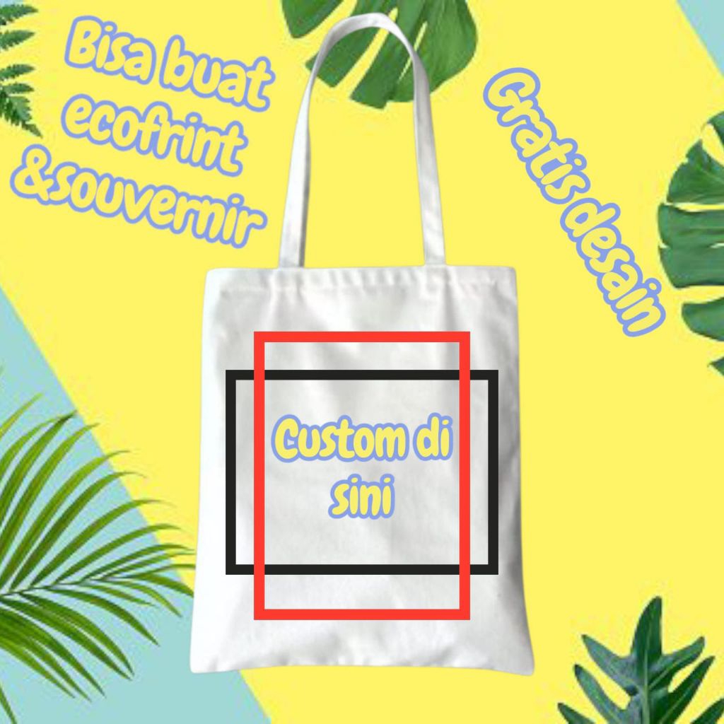 

ToteBag/Tas Blacu Polos/Custom Minimal Order 20pcs Harga Termurah Bisa Buat Ecofrint Souvenir Ready Stock