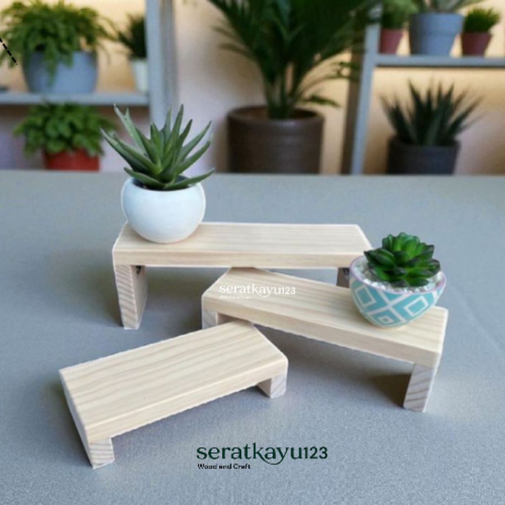 Rak Display Kayu / Pajang Produk Rak Tangga Kayu Pajangan  / Tempat Bumbu / Rak Serbaguna