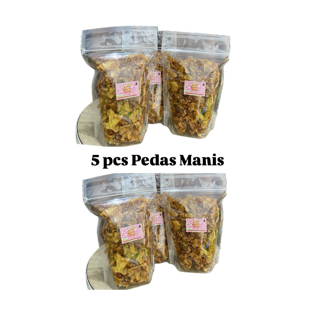 

5 pcs Paket Hemat pedas Manis keripik Rudang