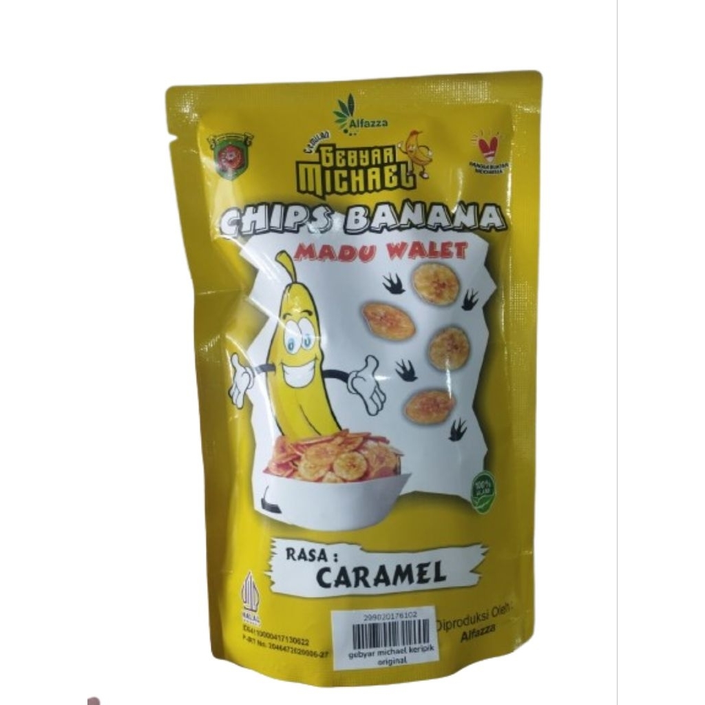 

Alfazza cemilan gebyar michael chip banana madu wallet rasa caramel